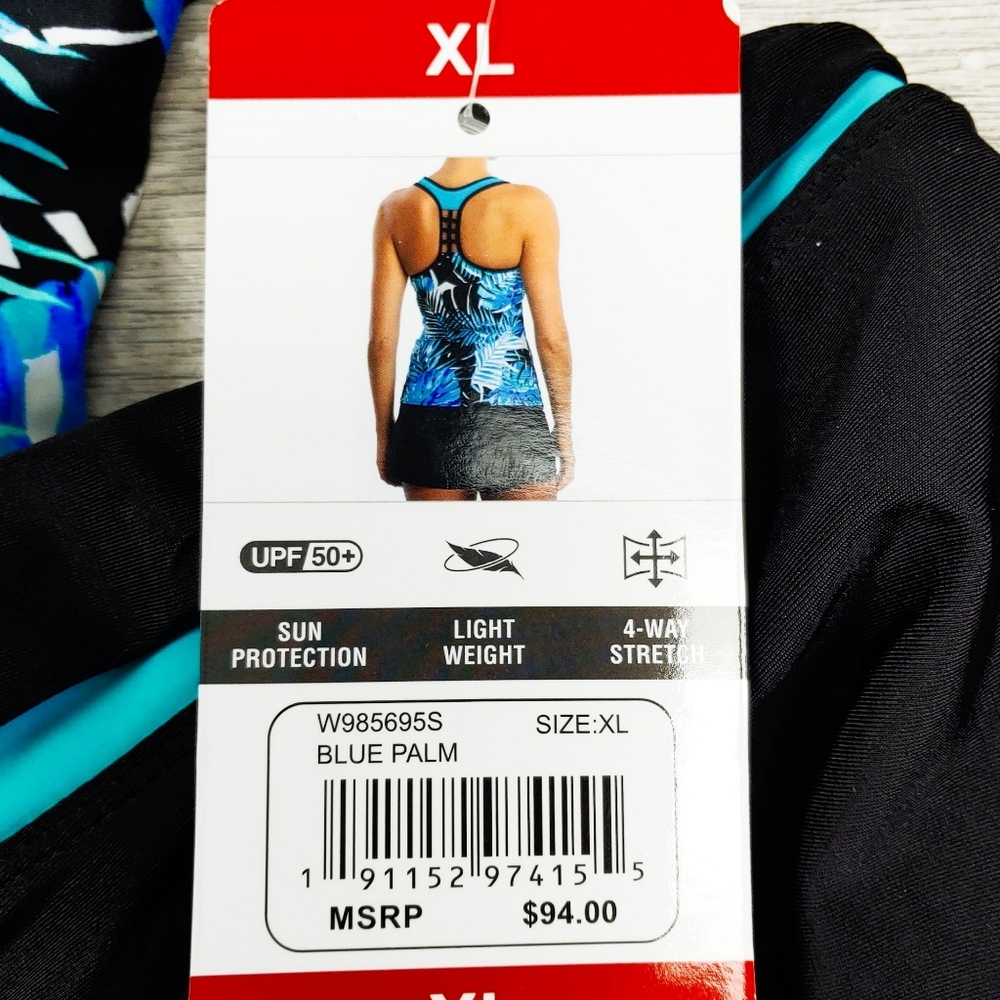 NWT ZeroXposur Xl Top/XXL Shorts Blue Palm Set - Picture 6 of 6